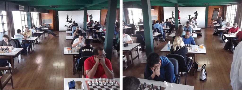 A sala de Xadrez do Tijuca Tênis Clube ficou lotada.