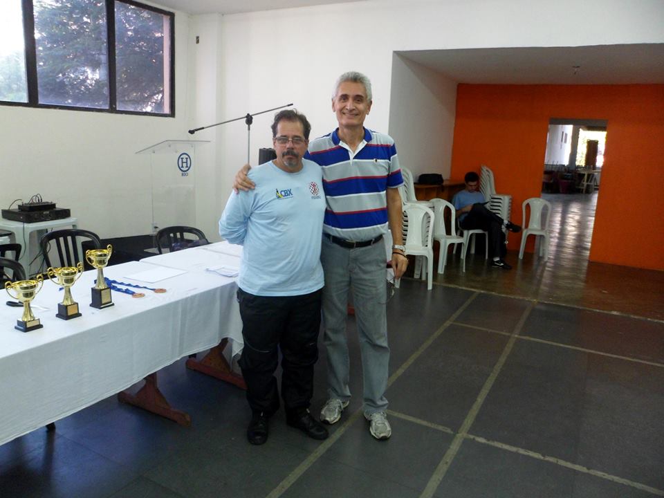 Élcio, atual Presidente da FEXERJ, juntamente com Alberto Mascarenhas, Presidente da gestão anterior.
